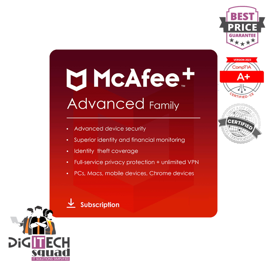 McAfee+ Advanced Family - 1-Year / Unlimited Devices - Europe/UK