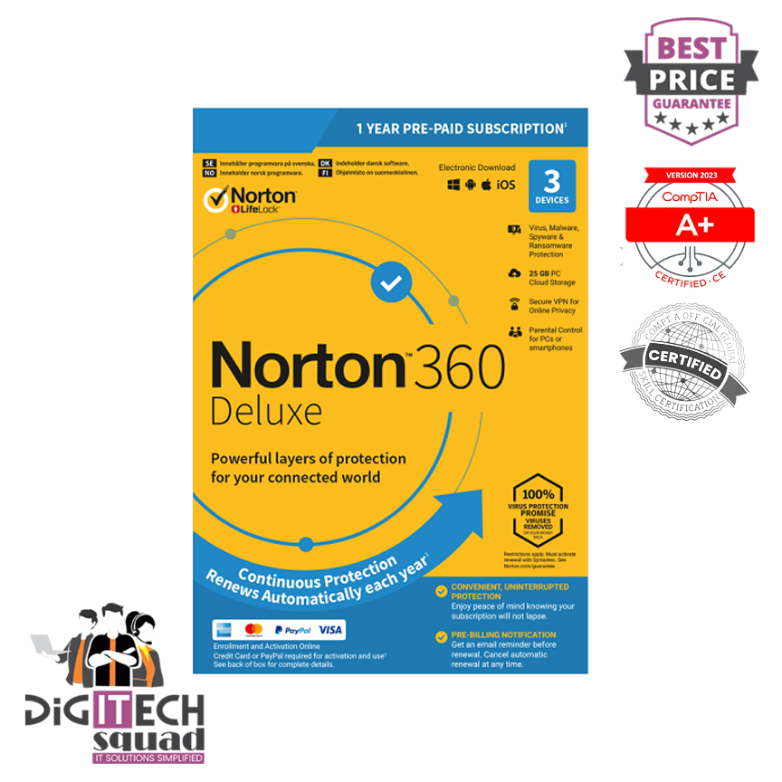 Norton 360 Deluxe - 1-Year / 3-Device - USA/Canada