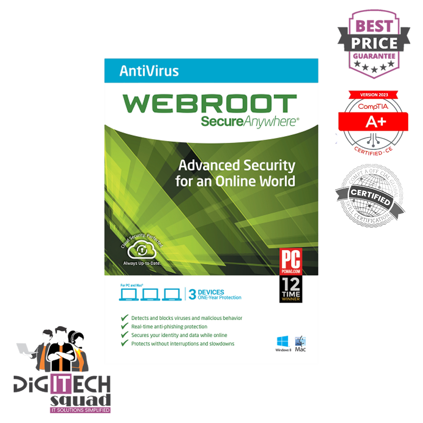 Webroot SecureAnywhere Antivirus - 1-Year / 3-Device